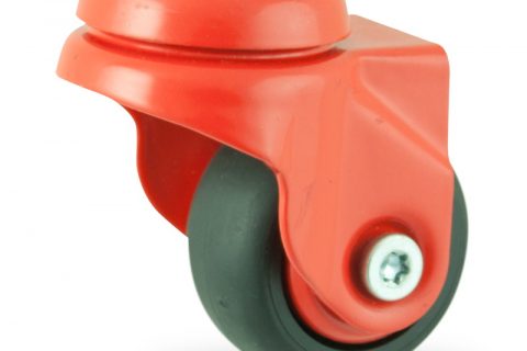 Coloré roulette pivotante 50mm  pour chariots,roue de caoutchouc thermopastique couleur noir,moyeu lisse.Monté en trou central